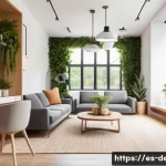 인테리어 코디네이터 필수 자격증 최신 정보 - A modern interior design studio showcasing a professional designer working on a sustainable resident...