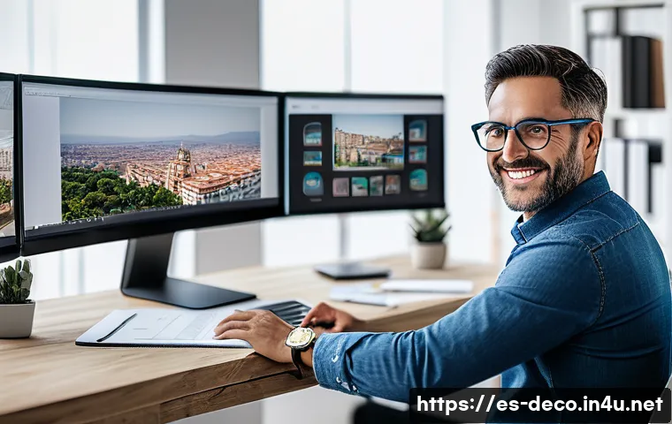 인테리어 코디네이터로서 성장하는 법 - A modern interior design coordinator at work in a stylish, well-lit office in Spain, wearing smart c...